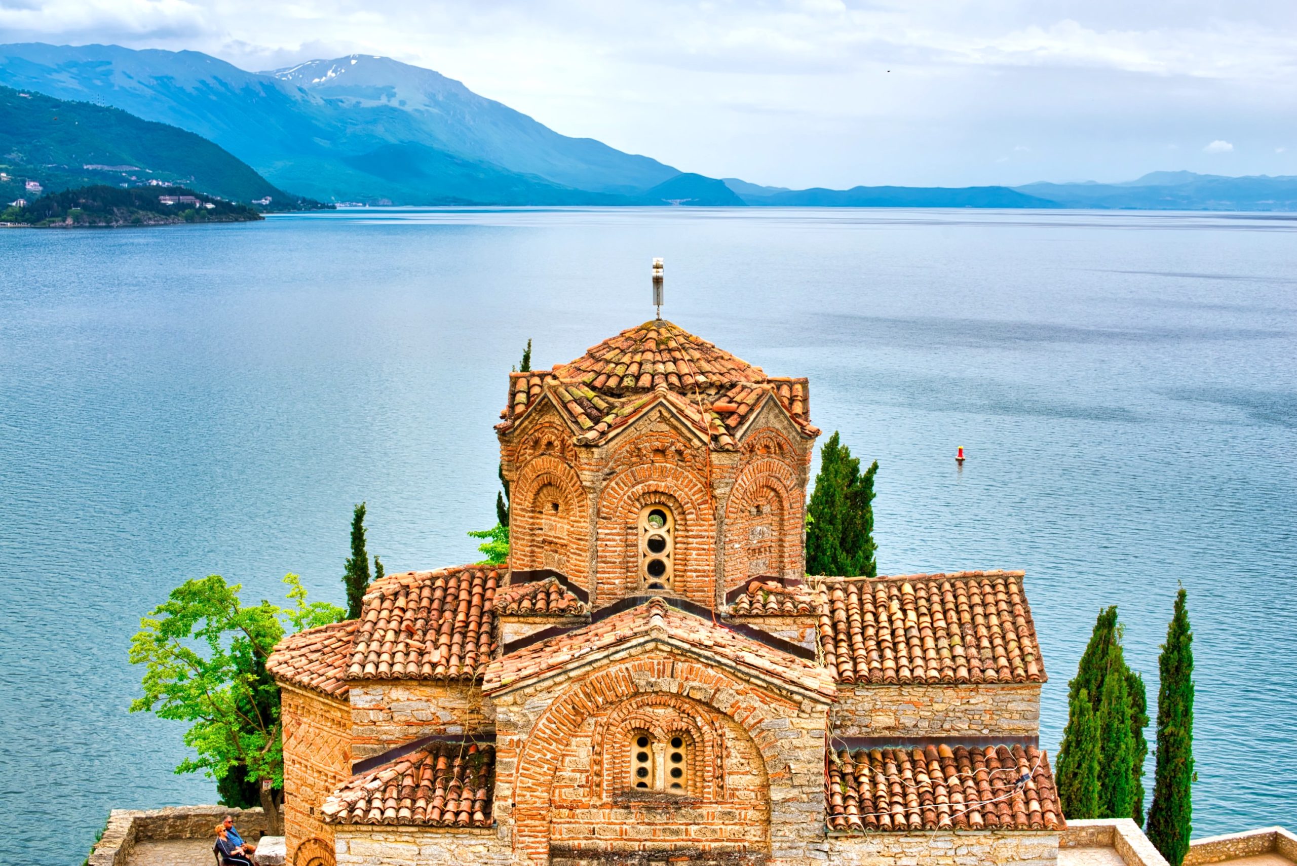 Église Saint-Jean de Kaneo au bord du lac d’Ohrid en Albanie.